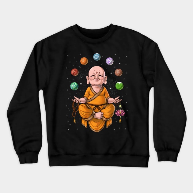 Baby Buddha Meditation Crewneck Sweatshirt by underheaven